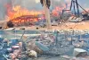 आग से 35 पशु जिंदा जले, किसान का आशियाना जलकर राख 