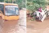 चालक की लापरवाही बच्चों पर भारी : स्कूल बस बारिश के पानी में फंसी, हाईड्रा मशीन की टोकरी से बच्चों को सुरक्षित निकाला