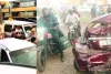 वीआईपी मूवमेंट में रुके वाहनों को तेज रफ्तार स्लीपर बस ने मारी टक्कर : गेट तोड़कर निकाले घायल, चालक गिरफ्तार