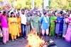 कांग्रेस सांसद के खिलाफ भाजपा महिला मोर्चा ने किया विरोध-प्रदर्शन : कांग्रेस मुख्यालय घेरने निकलीं भाजपा महिला मोर्चा की कार्यकर्ताओं को पुलिस ने रोका, सांसद का पुतला फूंका