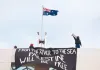 ऑस्ट्रेलिया में फिलिस्तीन समर्थक लोगों ने संसद भवन पर किया प्रदर्शन