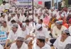 शहीद स्मारक पर लोकतंत्र बचाओ सत्याग्रह कार्यक्रम, कांग्रेस नेताओं ने कार्यकर्ताओं में भरा जोश