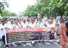 स्कूलों की जर्जर हालत और एंट्री बैन पर कांग्रेस विधायकों का विधानसभा घेराव, काली पट्टी बांधकर विधायकों ने निकाला पैदल मार्च
