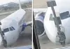 श्रीनगर एयरपोर्ट पर बड़ा हादसा: लैंडिंग के बाद IndiGo विमान का ब्रेक फेल, पार्किंग बे में पोल से टकराया; सभी यात्री सुरक्षित