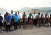मतदान के लिए साइकिल पर निकले साइक्लिस्ट, जलमहल तक जगाई जागरूकता