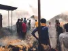  नमदे की फैक्ट्री में लगी भीषण आग, लाखों का माल जला