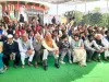 सांसद निलबंन मामले में कांग्रेस का प्रदेश भर में विरोध प्रदर्शन, शहीद स्मारक पर इकट्ठे हुए नेता