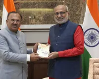 राजस्थान विधानसभा के अध्यक्ष श्री वासुदेव देवनानी की उपराष्ट्रपति श्री सी पी राधाकृष्णन से  की शिष्टाचार भेंट