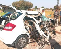 कार एवं ट्रेलर की टक्कर में दो की मौत : एक सप्ताह पूर्व ही विवाहित युवक की दुर्घटना में मौत, ट्रेलर चालक फरार 