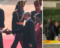 रूसी राष्ट्रपति व्लादी​मीर पुतिन का राष्ट्रपति भवन में औपचारिक स्वागत, राजघाट पर महात्मा गांधी को किया याद 