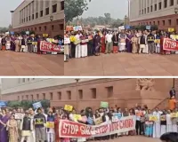 विपक्ष का एसआईआर के मुद्दे पर संसद भवन परिसर में प्रदर्शन : संसद में चर्चा कराने की दोहराई मांग, कहा- इस प्रक्रिया के तहत लोगों को मतदान के अधिकार से वंचित किया जा रहा 