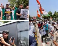 पेपर लीक के विरोध में युवा कांग्रेस का धर्मेंद्र प्रधान के घर के बाहर प्रदर्शन : शिक्षा मंत्री के इस्तीफे की मांग, हिरासत में कई कार्यकर्ता