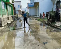 बन्धया बालाजी क्षेत्र में नाली जाम : सड़क क्षतिग्रस्त, आवागमन हो रहा प्रभावित