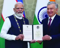 उज्बेकिस्तान के सर्वोच्च सम्मान से सम्मानित मोदी : दोनों देशों के बीच स्थायी संबंधों को किया समर्पित, कहा- लोगों के बीच गहरी जड़ें रखने वाली मित्रता का प्रतिबिंब  