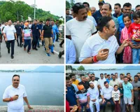 उदयपुर में CM भजनलाल का दिखा अलग अंदाज: फतेहसागर की पाल पर सुबह की सैर, लोगों संग पी चाय और बच्चों को दी चॉकलेट
