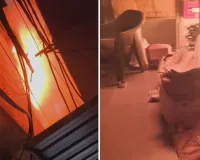 शॉपिंग सेंटर के मोटर मार्केट की दुकान में भीषण आग : 3 घंटे में बुझी, 7 दमकलों ने 13 चक्कर लगाकर पाया आग पर काबू 