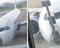 श्रीनगर एयरपोर्ट पर बड़ा हादसा: लैंडिंग के बाद IndiGo विमान का ब्रेक फेल, पार्किंग बे में पोल से टकराया; सभी यात्री सुरक्षित
