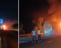 यमुना एक्सप्रेस-वे पर चलती बस बनी आग का गोला: 9 यात्रियों की मौत, सीएम योगी ने की आर्थिक सहायता की घोषणा
