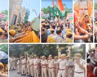 कांग्रेस का रात भर धरना, सुबह टीकाराम जूली समेत नेता पहुंचे