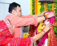मुख्यमंत्री भजनलाल शर्मा ने की मां राज राजेश्वरी की पूजा-अर्चना, प्रदेशवासियों की सुख-समृद्धि, खुशहाली और कल्याण की कामना की