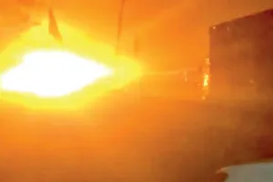 भीलवाड़ा: आकाशीय बिजली गिरने से गैस सिलेंडर से भरे ट्रक में लगी आग, धमाकों से दहशत में आए ग्रामीण