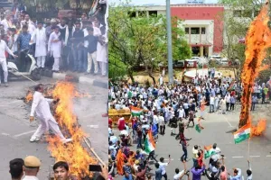 राहुल-ईडी मामला: कांग्रेस का हल्ला-बोल जारी, आज भी मोदी का पुतला जलाया