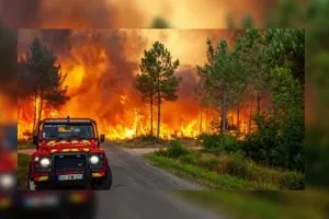 फ्रांस में भीषण आग, 7 हजार हेक्टेयर जंगल नष्ट