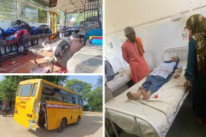 Mehndipur Balaji: बेकाबू ट्रेलर ने स्कूल बस को मारी टक्कर, हादसे मे 16 बच्चे हुए घायल, दो गंभीर घायल