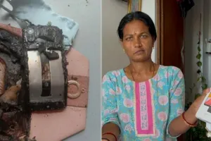 इंदिरा गांधी स्मार्ट फोन योजना में मिले मोबाइल में लगी आग