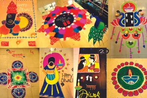 रंगोली में दिखी छात्राओं की रचनात्मकता