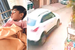 घर के बाहर खेल रहे बच्चे को कार ने कुचला, घायल
