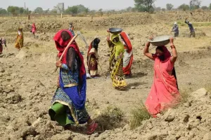 भीषण गर्मी में नरेगा श्रमिकों को काम करना पड़ रहा भारी, श्रमिक परिवारों की संख्या में कमी