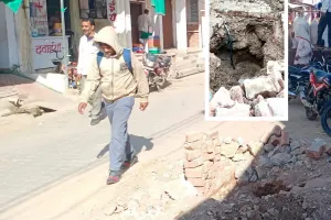 दस दिन से खुला पड़ा गड्ढा हादसों को दे रहा न्यौता, आवागमन में हो रही परेशानी