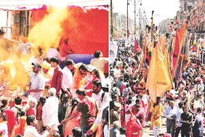 श्याम रंग में रंगी गुलाबी नगरी : जयकारों के साथ 3700 पदयात्री 85 निशान लेकर खाटू के लिए रवाना