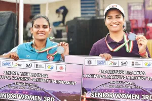 तीसरी एनटीपीसी खेलो इंडिया महिला राष्ट्रीय रैंकिंग तीरंदाजी प्रतियोगिता, स्वाति-शिवानी ने जीते कांस्य