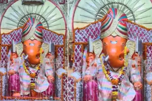 मोतीडूंगरी गणेश मंदिर में भगवान गणेशजी के फव्वारा, भक्तों की उमड़ी भीड़