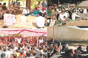 बजरी से भरी ट्रैक्टर ट्रॉली से पप्पू गुर्जर की मौत मामला : नहीं बनी मांगों पर सहमति, शव के साथ परिजनों का धरना जारी