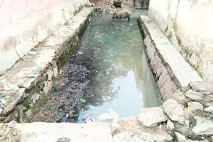 चार साल से नहीं हुआ नाले का निर्माण, बारिश में होती है परेशानी