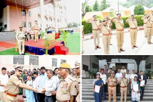 स्वतंत्रता दिवस पर पुलिस मुख्यालय जयपुर में ध्वजारोहण और सम्मान समारोह