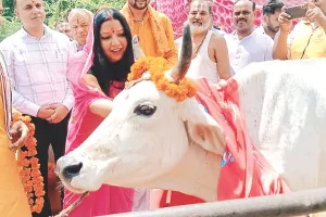 गलता तीर्थ में गौशाला निर्माण के लिए महापौर ने किया भूमि पूजन : राधारानी व जानकी पार्कों के निर्माण के लिए 20-20 लाख देने की घोषणा