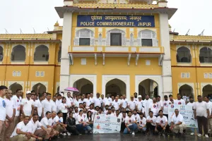 जयपुर पुलिस का फिट इंडिया अभियान के तहत साइकिलिंग एवं योगा कार्यक्रम का आयोजन