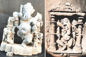 10वीं शताब्दी की नृत्यमग्न और छह भुजाओं वाली गणेश प्रतिमाओं की अनोखी झलक
