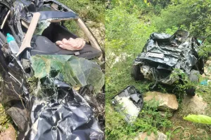 सोशल मीडिया इन्फ्लुएंसर युवक और युवती की मौत, हर्ष पर्वत से 250 फीट गहरी खाई में गिरी कार