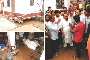 बोरज तालाब की पाल टूटी : सैंकड़ों मकानोंं में आई दरारें, घरेलू सामान और वाहन बहे, करोड़ों रुपए का नुकसान 