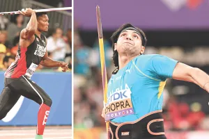 विश्व एथलेटिक्स चैंपियनशिप : केशोर्न वालकॉट ने जीता भाला फेंक का स्वर्ण, नीरज ने टोक्यो में जीता स्वर्ण टोक्यो में ही गंवाया, सचिन रहे चौथे स्थान पर