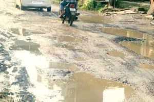 लापरवाही: गड्ढों से भरी सड़क का सफर खतरनाक, राहगीरों की बढ़ी मुश्किल