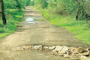 हादसों को न्यौता दे रही गोलाना लीमी सड़क : गहरे गड्ढे राहगीरों की राह में बन रहे रोड़ा,चंद मिनटों के सफर में लग रहे कई घंटे 