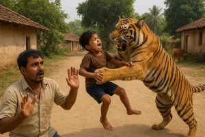 महाराष्ट्र में घर के बाहर टहल रहा था बच्चा : बाघ ने बनाया शिकार, पिता के सामने झपट्टा मारकर उठा ले गया बाघ