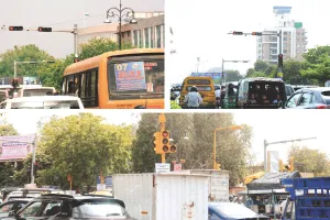 ट्रैफिक लाइट पर प्यार का गुलाबी संदेश : सीने में ही नहीं, ट्रैफिक सिग्नल पर भी धड़क रहा दिल