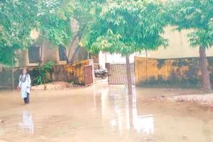 सादेड़ा विद्यालय की जर्जर छत से विद्यार्थियों का शिक्षण प्रभावित,  बरसात में टपकती छत